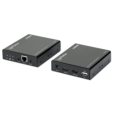 Abbildung von Manhattan 207683 Extender HDMI KVM Over IP 1080p bis zu 120m schwarz