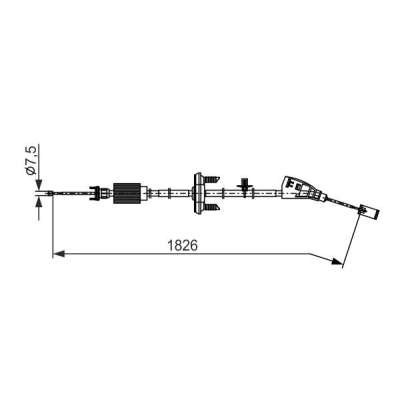 Abbildung von BOSCH 1 987 482 795 Handbremsseil 1826 CITROËN: C4 Picasso 1, I Grand kfzteile, kfzteile24, bandel online, bandel, atp autoteile, mister