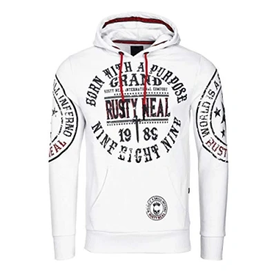 Abbildung von Rusty Neal Kapuzenpullover, Herren, Größe: Medium, Weiß