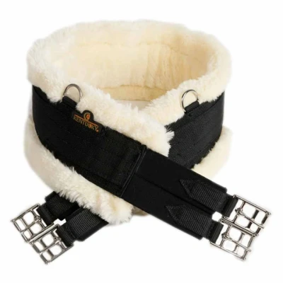 Abbildung von Kentucky Vielseitigkeitsgurt Sheepskin Schwarz/Naturel 140cm
