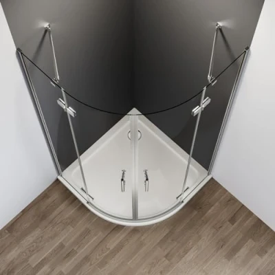 Abbildung von IMPTS Badewannenaufsatz Duschwand für Badewanne Faltbar 100 140cm, Glas Alu, (Set, 3 tlg., TLG), Duschabtrennung