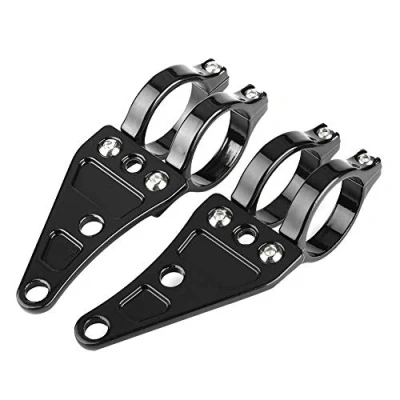 Abbildung von 【2 Stk.】 Scheinwerferhalterung, Motorrad 35mm 41mm Schwarz Scheinwerferhalterung Scheinwerferklemmen Halter Gabel