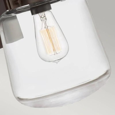 Abbildung von Elstead Lighting QN Lasalle M WT QUINTIESSE Wandleuchte E27 1x40W IP44 Aluminium Bronze, Glas klar L:25.3cm H:39.3cm B:22.8cm dimmbar