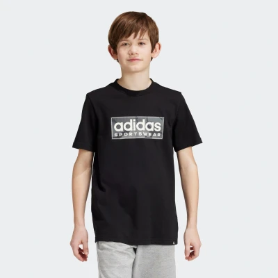 Abbildung von adidas Sportswear CAMO Linear Graphic TEE Tshirt print für Kinder, Größe: 164, Black