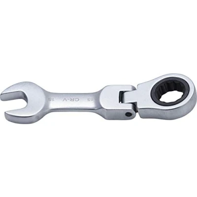 Abbildung von BGS 6915 Ratschenring Maulschlüssel kurz 120 mm abwinkelbar SW 15 Ratschenschlüssel feinverzahnt, CV Stahl