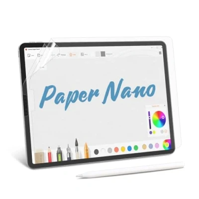 Abbildung von MOBDIK 2 Stück Papier Schutzfolie für iPad Pro 12.9 (2022/2021 / 2020/2018) Zeichnen Wie auf Papier, Blendfreiem, Kompatibel mit Apple Pencil, Easy Installation Kit