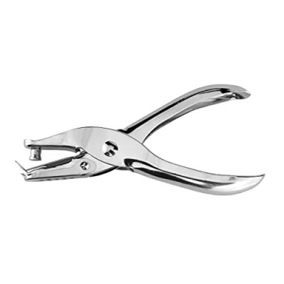 Abbildung von D.RECT 1140 Einzellochstanze 6 mm Silber Locher 1 fach Lochzange Papierlocher Bürolocher Hochleistungslocher als Schreibtischzubehör idealer Lochstanzer für Ordner 8 Blatt