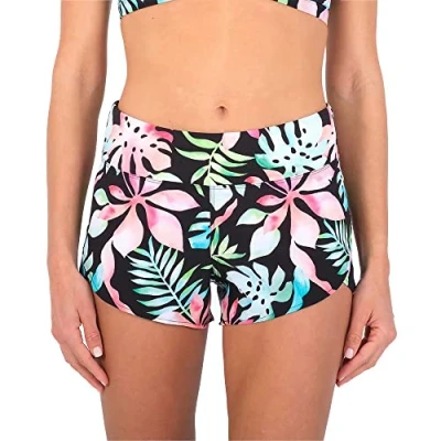 Abbildung von Hurley Damen 2.5&#039; Soft Waist Boardshort Board Shorts, Tropix Schwarz, XS