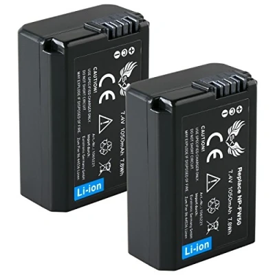 Abbildung von 2X SK Akku Sony NP FW50 1050mAh für Alpha 7 7II 7R 7S II 5100 6300 6500 // NEX 3 6 F3 DSC RX10 SLT A35 A55 ZV E10