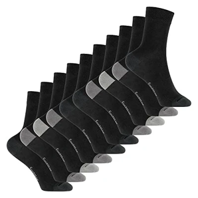 Abbildung von Footstar Kinder Baumwoll Socken (10 Paar) mit abgesetzter Ferse und Spitze Classic Grey 35 38