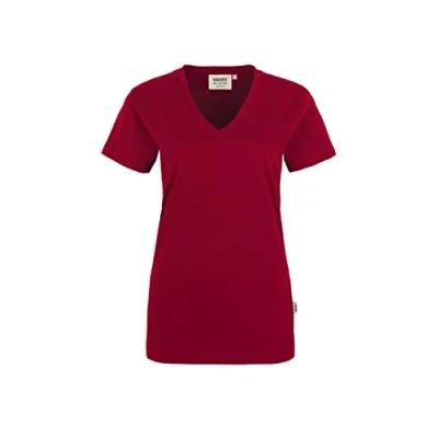 Abbildung von HAKRO Damen V Shirt „Classic“ 126 weinrot Größe: 3XL