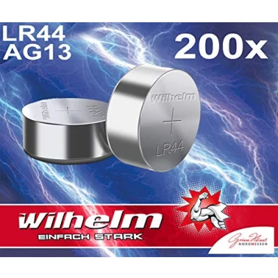 Abbildung von 200 x Wilhelm AG13 / V13GA Knopfzelle LR44 165mAh 1,5V Alkaline 357 LR1160 Bulk