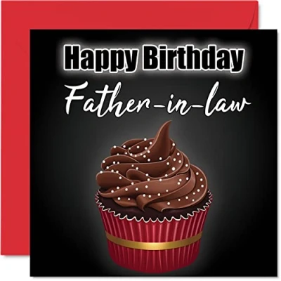 Abbildung von Stilvolle Geburtstagskarten für Schwiegervater Geburtstags Cupcake lustige Geburtstagskarte von Sohn, Tochter, Vater Geburtstagsgeschenke, 145 mm x