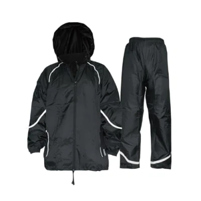 Abbildung von Salzmann 3M Regenanzug Wasserabweisend und Winddicht Hergestellt mit Scotchlite Schwarz, XL