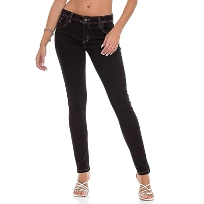 Abbildung von Cipo &amp; Baxx Jeans Slim Fit, Damen, Größe: 30x34, Black