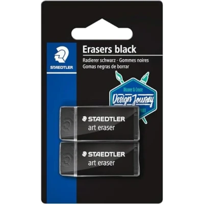 Abbildung von 10 x Staedtler Radierer rasoplast schwarz VE=2 Stück Blister