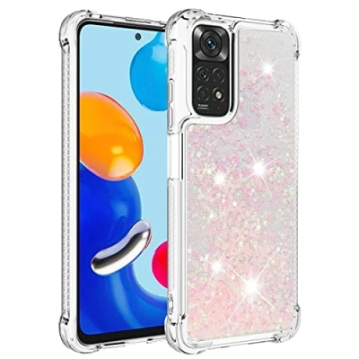 Abbildung von KBIKO zxl Kompatibel mit Xiaomi Redmi Note 11 4G Glitzer Hülle,Mädchen Glitzern Handyhülle,Paillette Flüssigkeit Clear Silikon Schutzhülle für / 11S.Silver Pink YBL