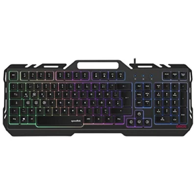 Abbildung von Speedlink ORIOS Metall USB Gaming Tastatur PC (RGB Beleuchtung, Gamer Keyboard, Smartphone Halterung, Anti Ghosting)