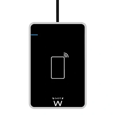 Abbildung von Ewent EW1053 RFID und NFC Leser für Elektronikausweis CIE 3.0 den Zugriff auf ANPR, INPS, INAIL, Einnahmen Standorte der P.A. Farbe Schwarz