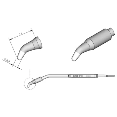 Abbildung von JBC C250412 Lötspitze für AL 2A, meißel