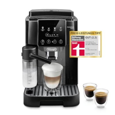 Abbildung von De&#039;Longhi Magnifica Start ECAM222.60.BG, Kaffeevollautomat mit LatteCrema Milchsystem für Automatischen Cappuccino, 4 Direktwahl Tasten, Soft Touch Bedienfeld, &quot;x2&quot; Funktion, 1450W, Schwarz/Grau