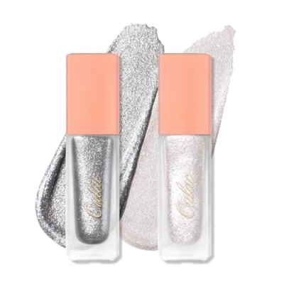 Abbildung von Oulac Flüssiger Lidschatten Glitzer Metallic zum Aufhellen der Augen Liquid Eyeliner mit Funkeln Finish Glattes Schimmer Make up Vegan&amp; Cruelty Free, 5.4g