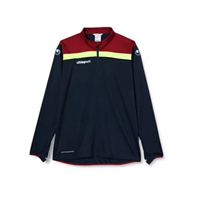 Abbildung von uhlsport Kinder Offense 23 1/4 Zip Top Sweatshirt, Marine/Bordeaux/Fluo gelb, 140