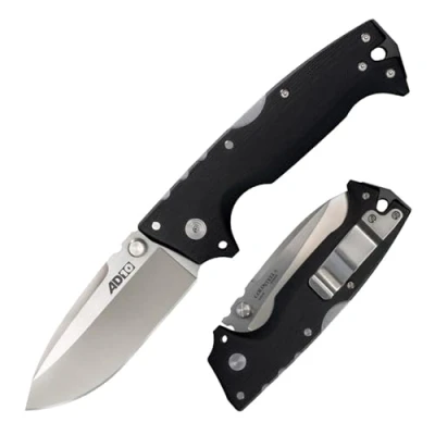 Abbildung von Cold Steel, AD 10 Lockback, Klappmesser, Drop Point Klinge, Taschenmesser, Griff: G10, Satin Finish, S35VN Klingenstahl, scharfes Messer für Outdoor, Camping, Schnitzen, Schwarz