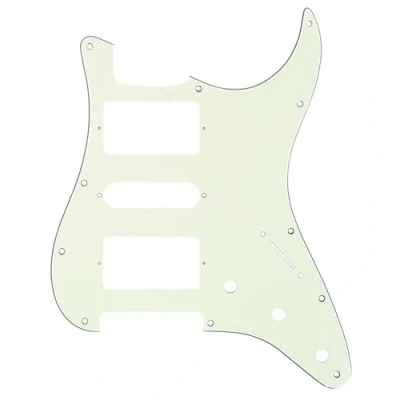 Abbildung von Musiclily Pro 11 Löcher HSH Strat Pickguard Gitarren Schlagbrett für Fender American/Mexican Standard Stratocaster Modern Style E Gitarre,3 lagig Elfenbein