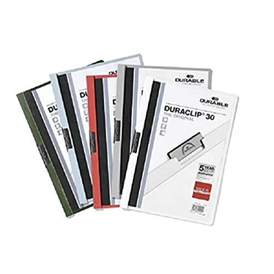 Abbildung von Durable Klemm Mappe Duraclip Original 30 (für 1 Blatt A4), 25 Stück, weiß, 220002