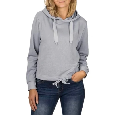 Abbildung von DENIMFY Kapuzenpullover Damen Hoodie DFHanna Regular Fit Crop Longsleeve Sweatshirt mit Kapuze