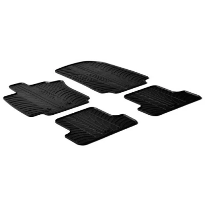 Abbildung von Gledring 0041 Fußmattensatz Gummi vorne und hinten 4 schwarz 750mm 550mm RENAULT: Clio 3, III Grandtour