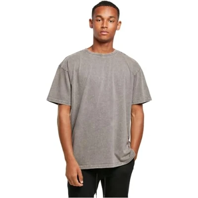 Abbildung von Build Your Brand Herren BY189 Acid Washed Heavy Oversize Tee T Shirt, Asphalt, 3XL