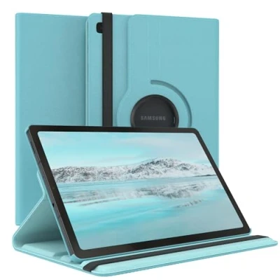Abbildung von EAZY Case Tablet Hülle für Samsung Galaxy Tab S6 Lite Schutzhülle 10.4 Zoll Smart Cover Rotationcase zum Aufstellen Klapphülle 360 drehbar mit Standfunktion Tasche Kunstleder Blau