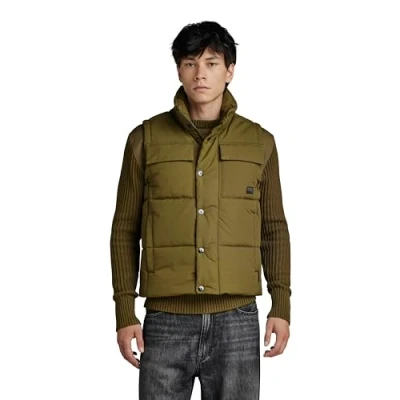 Abbildung von G STAR RAW Herren Foundation Padded Weste, Grün (dark olive D22887 D419 C744), L