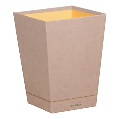 Abbildung von Rhodia 194622C Papierkorb 27x27x32cm, aus Kunstleder, elegant und praktisch, 1 Stück, Rosenquarz