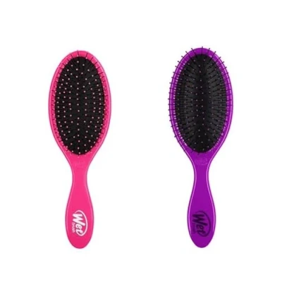 Abbildung von Wetbrush Original Detangler With Ultra Sift Intelliflex Bristles to Gently Separate Knots Ease, Does Not Rip Hair, For All Hair Types, Pink &amp; Purple BUNDLE