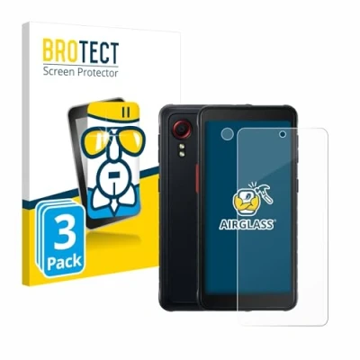 Abbildung von BROTECT Schutzglas für Samsung Galaxy XCover 5 Enterprise Edition (Display+Kamera) (3 Stück) Schutzfolie Panzer Folie Glas [Extrem Kratzfest 9H,