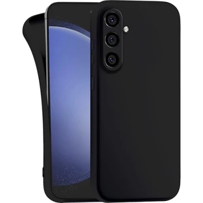 Abbildung von MyGadget Hülle für Samsung Galaxy S23 FE robuste Silikon Schutzhülle TPU Case Slim Silikonhülle Back Cover Kratzfest Handyhülle Matt Schwarz
