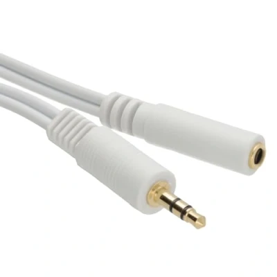 Abbildung von Weiß 3,5 mm Stereo Klinkenstecker Buchse Zum Stecker Kopfhörer Verlängerung Kabel Vergoldeten 10 m [10 Meter/10m]