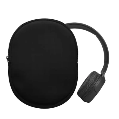 Abbildung von kwmobile Hülle kompatibel mit JBL Tune 600 / 500BT 510BT 450 Neopren Tasche Case für Headset aus robustem Stoff Schwarz