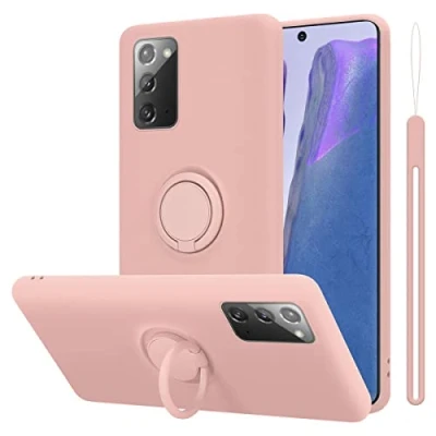 Abbildung von Cadorabo Hülle kompatibel mit Samsung Galaxy Note 20 Schutzhülle TPU Silikon Case Liquid Design Ring Slim Kratzfest Liquidsilikon Microfaser für in Rosa