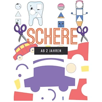 Abbildung von Schere ab 2 jahre: Ausschneide Buch für kinder jahren feinmotorik ,Bastelbuch: Schneiden, Kleben und Malen, Scherenführerschein.