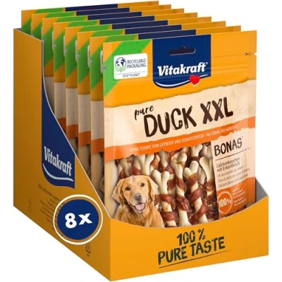 Abbildung von Vitakraft Pure Duck XXL Bonas, Hundeleckerli, Calciumknochen mit Entenfleisch, Hunde Trainingsleckerli, ohne Zusatz von Zucker (8x 200g)