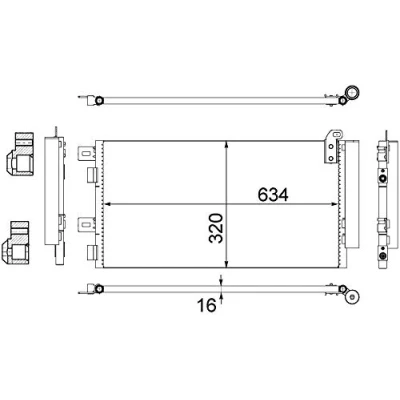 Abbildung von MAHLE ORIGINAL AC 312 001S Klimakondensator mit Trockner 16 13,8 585 MINI: Schrägheck, Cabrio