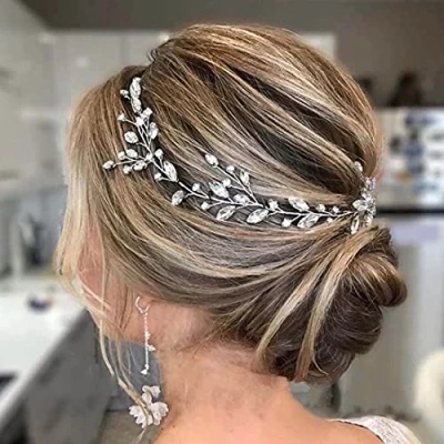 Abbildung von Prosy Braut Hochzeit Haarranben Silber Kristall Stirnband Strass Kopfschmuck Haarschmuck für Frauen und Mädchen