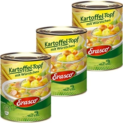 Abbildung von Erasco Kartoffel Topf mit Würstchen feinen Kräutern 800g 3er Pack