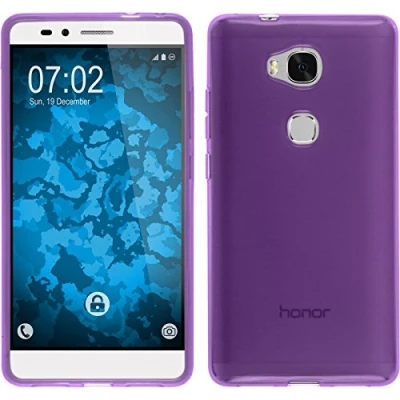 Abbildung von PhoneNatic Case kompatibel mit Huawei Honor 5X lila Silikon Hülle transparent Cover