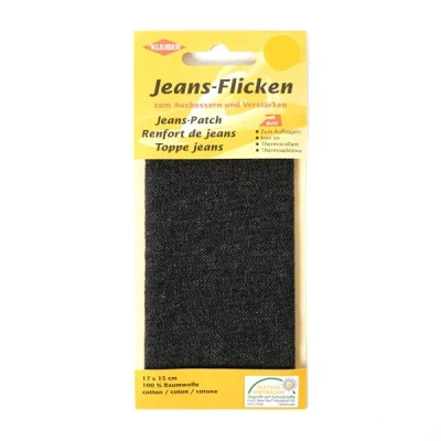 Abbildung von Jeans Bügelflicken schwarz, ca. 17 cm x 15