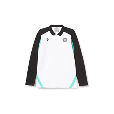 Abbildung von Macron Unisex Kinder Merchandising ufficiale Udinese Poloshirt mit Langen Ärmeln, 2021/22, Weiß, JM